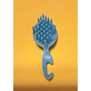 Vintage 1980 Western Barbie Blue Floral Hand Held Hair Brush 1757 Vanity